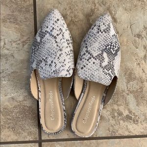 Snake skin mules